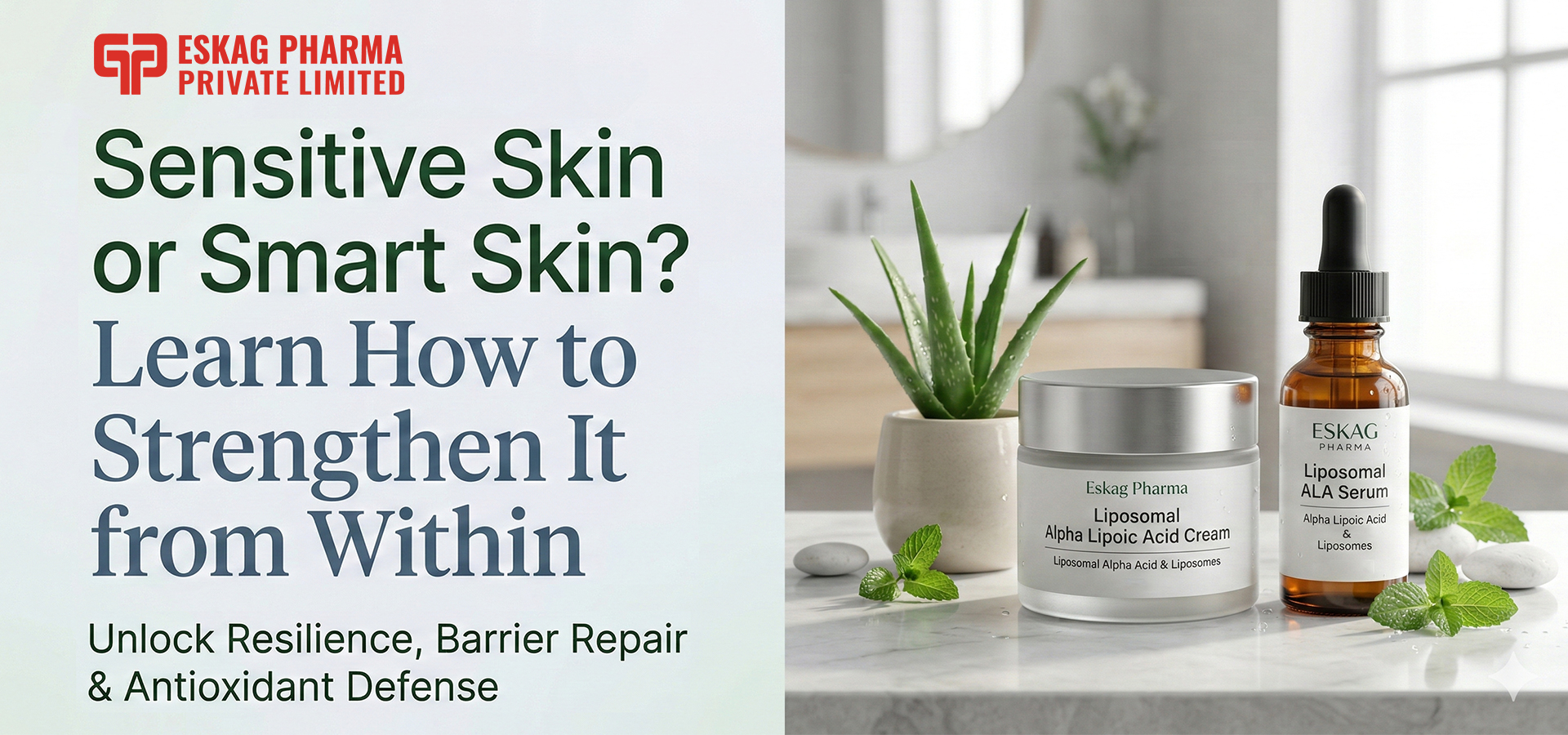 Cream for sensitive skin with liposomal alpha lipoic acid